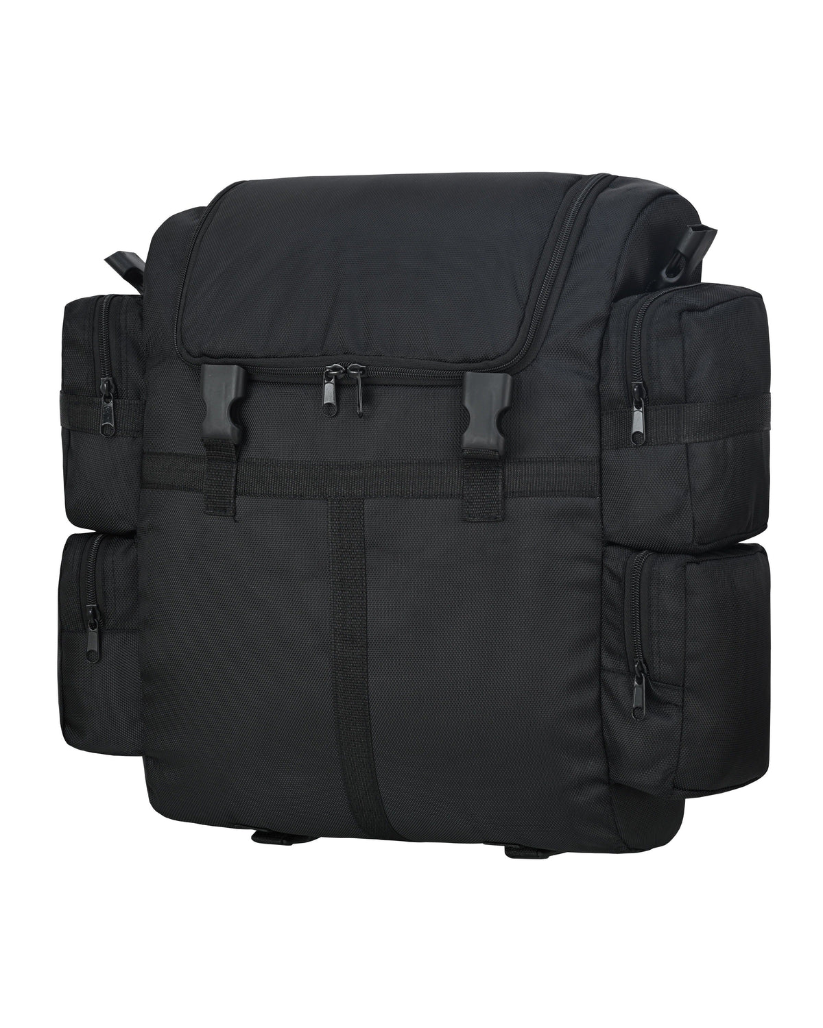 Vance Black Textile Medium Motorcycle Sissy Bar Bag with Rain Cover