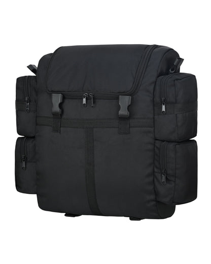 Vance Black Textile Medium Motorcycle Sissy Bar Bag with Rain Cover