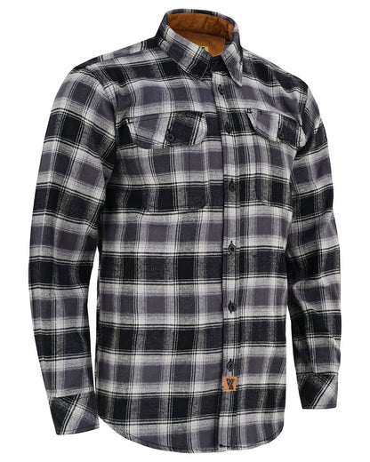 Vance Leather VB1711BG Castlerock Men's Long Sleeve Plaid Button Down Casual Flannel Shirt, 100% Cotton, Corduroy Cuffs