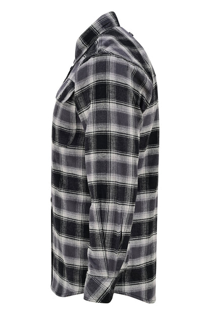 Vance Leather VB1711BG Castlerock Men's Long Sleeve Plaid Button Down Casual Flannel Shirt, 100% Cotton, Corduroy Cuffs