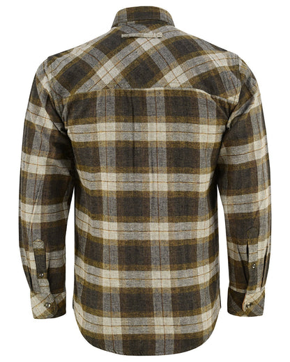 Vance Leather VB1713TG Tuscan Gold Men's Long Sleeve Plaid Button Down Casual Flannel Shirt, 100% Cotton, Corduroy Cuffs
