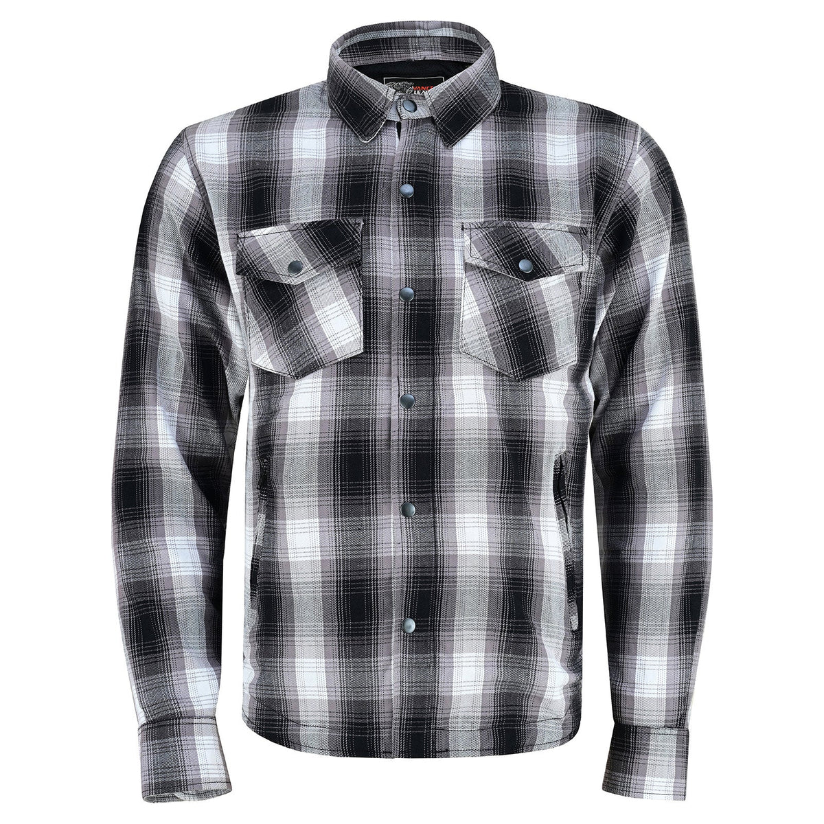 Mens Timberwolf Armored Flannel Motorcycle Shirt w/Underarm Ventilation & CE Approved Armor Reinforced w/Aramid Fiber