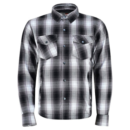 Mens Timberwolf Armored Flannel Motorcycle Shirt w/Underarm Ventilation & CE Approved Armor Reinforced w/Aramid Fiber