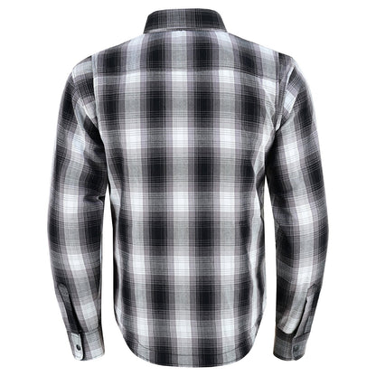 Mens Timberwolf Armored Flannel Motorcycle Shirt w/Underarm Ventilation & CE Approved Armor Reinforced w/Aramid Fiber