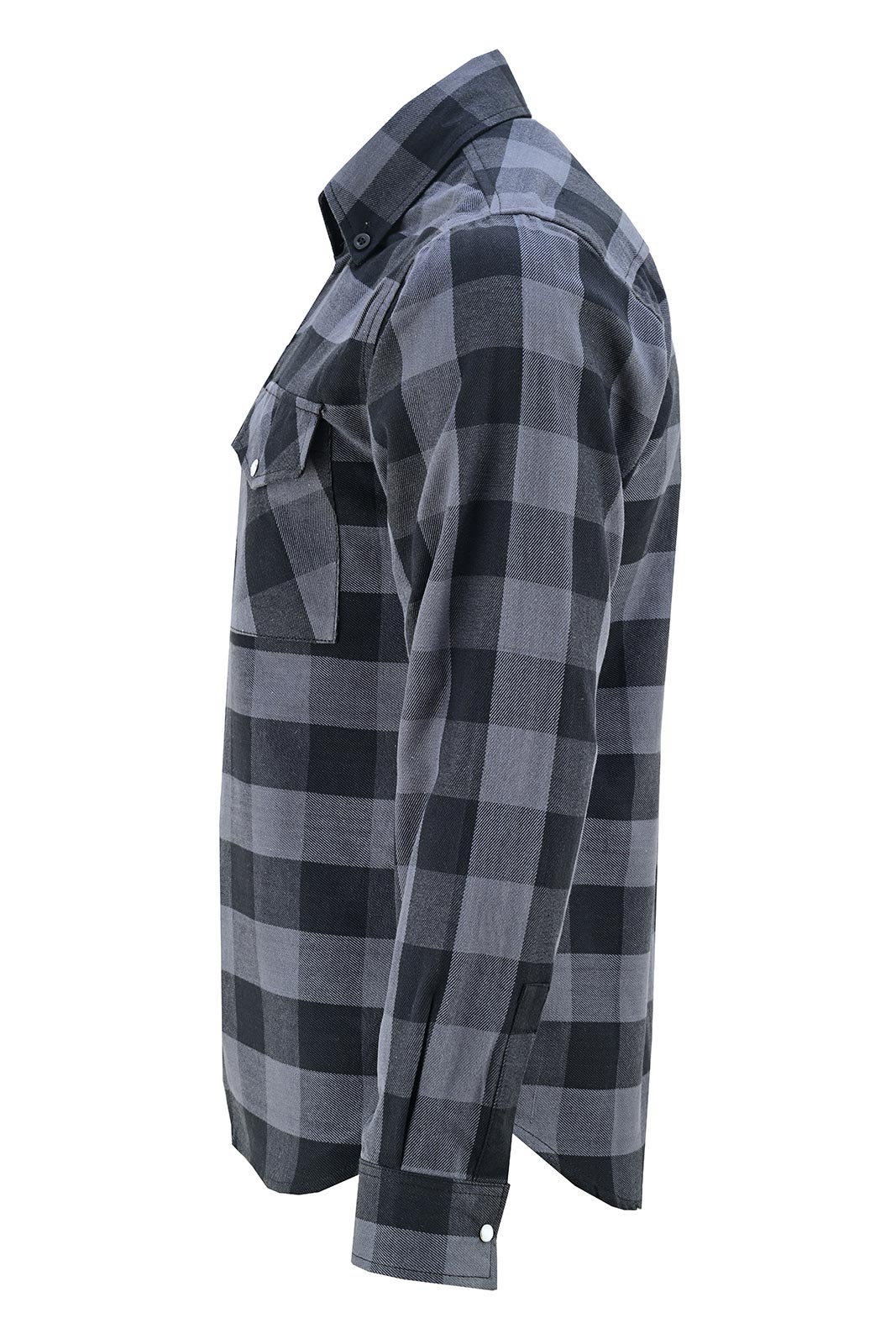 Vance Grey Men's Long Sleeve Plaid Snap Down Casual Flannel Shirt, 100% Cotton