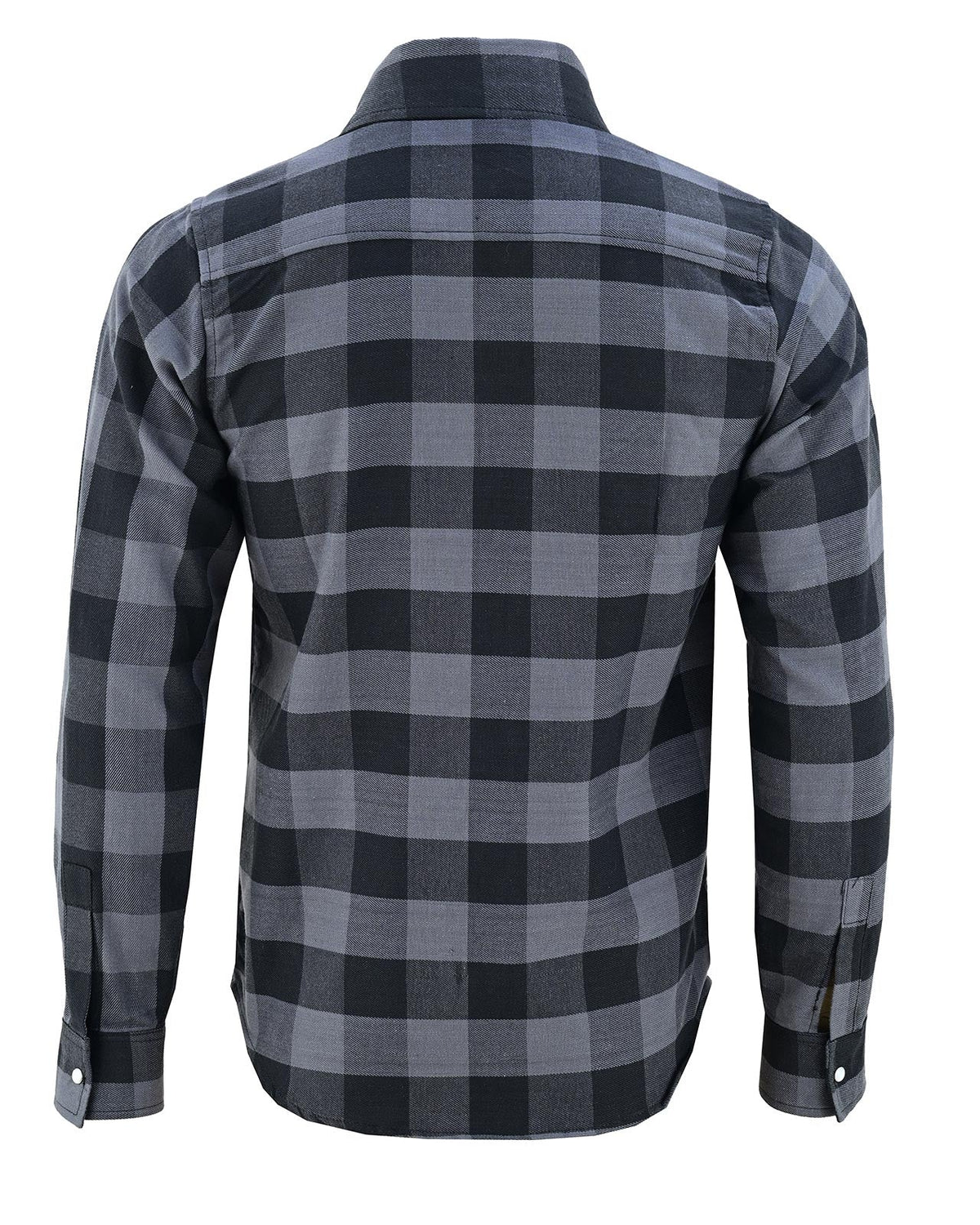 Vance Grey Men's Long Sleeve Plaid Snap Down Casual Flannel Shirt, 100% Cotton