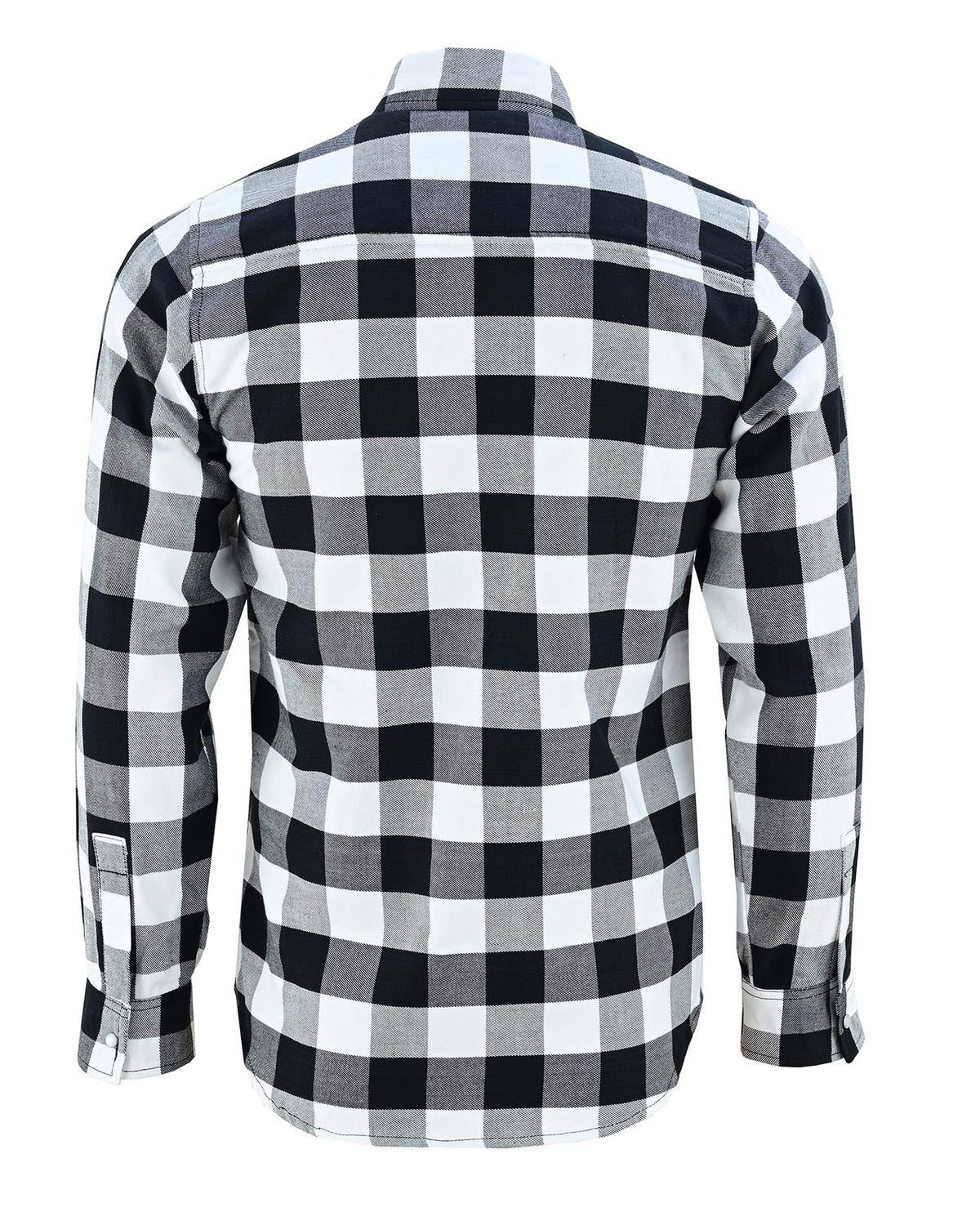 Vance White & Black Men's Long Sleeve Plaid Snap Down Casual Flannel Shirt, 100% Cotton