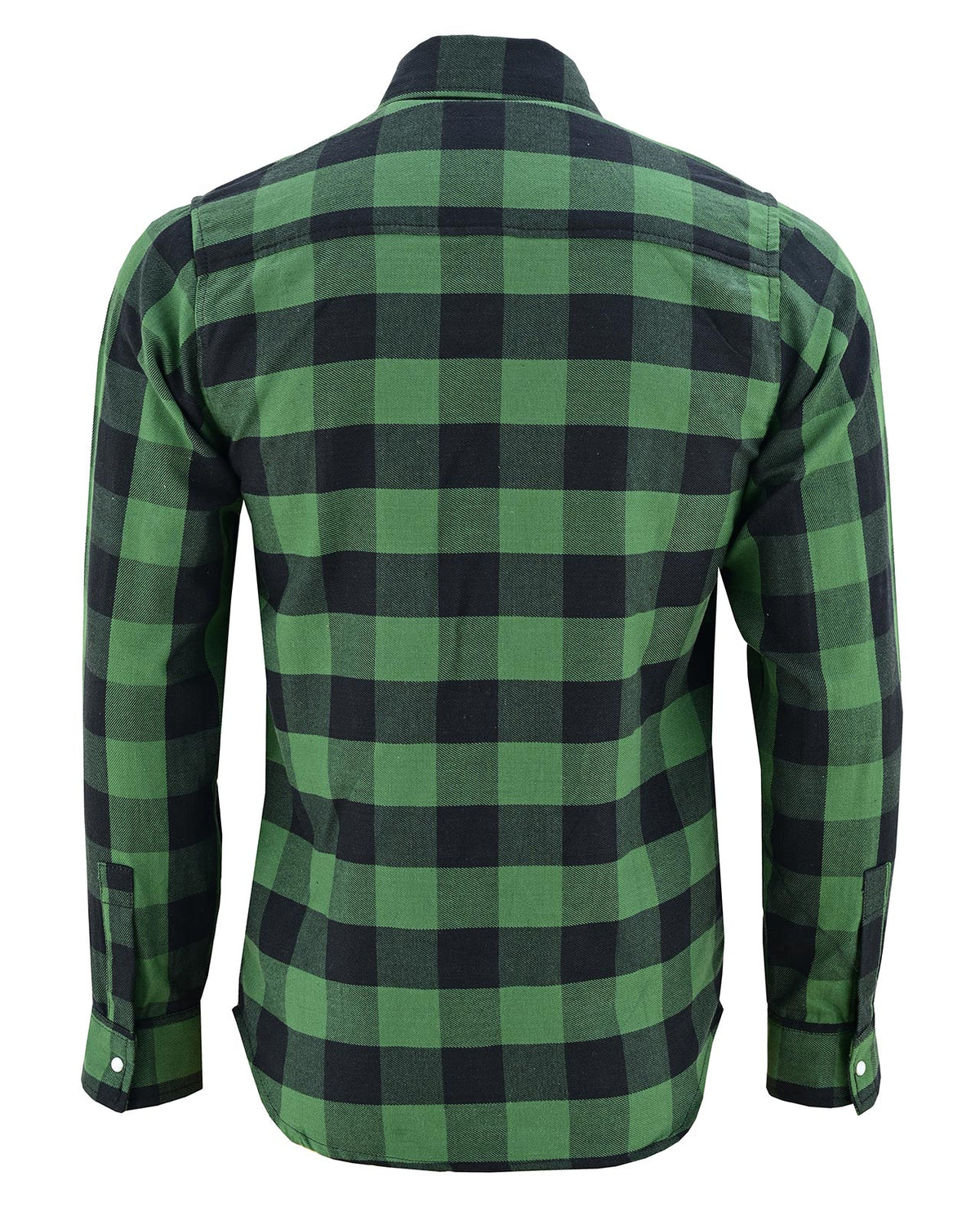 Vance VB740GnB Green Men's Long Sleeve Plaid Snap Down Casual Flannel Shirt, 100% Cotton