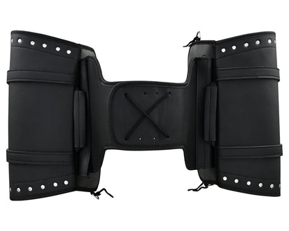 Vance Studded Motorcycle Saddlebags 18L Water-Resistant, Reinforced PVC Fits Honda, Yamaha, Kawasaki, Indian, Harley