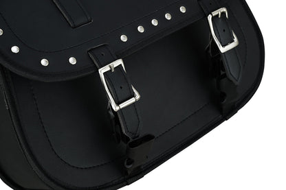 Vance Studded Motorcycle Saddlebags 18L Water-Resistant, Reinforced PVC Fits Honda, Yamaha, Kawasaki, Indian, Harley