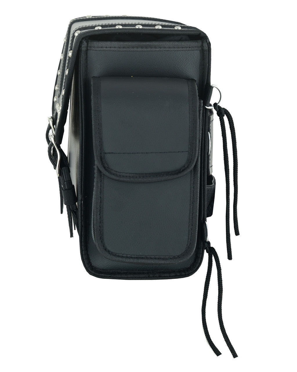 Vance Medium Black Studded Motorcycle Sissy Bar Bag for Harley Davidson Motorcycles