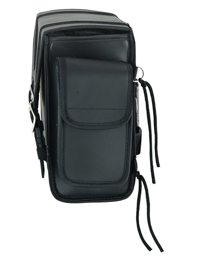 Vance Medium Black Plain Motorcycle Sissy Bar Bag for Harley Davidson Motorcycles