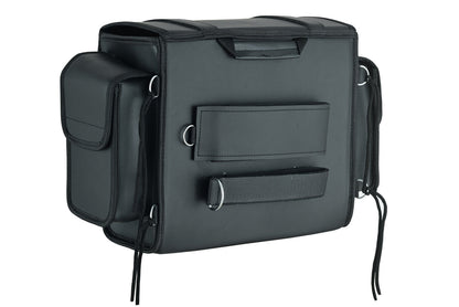 Vance Medium Black Plain Motorcycle Sissy Bar Bag for Harley Davidson Motorcycles