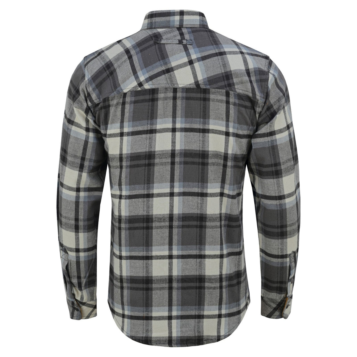 Men's Charcoal Checkered Long Sleeve Plaid Button Down Casual Flannel Shirt, 100% Cotton, Corduroy Collar & Cuffs