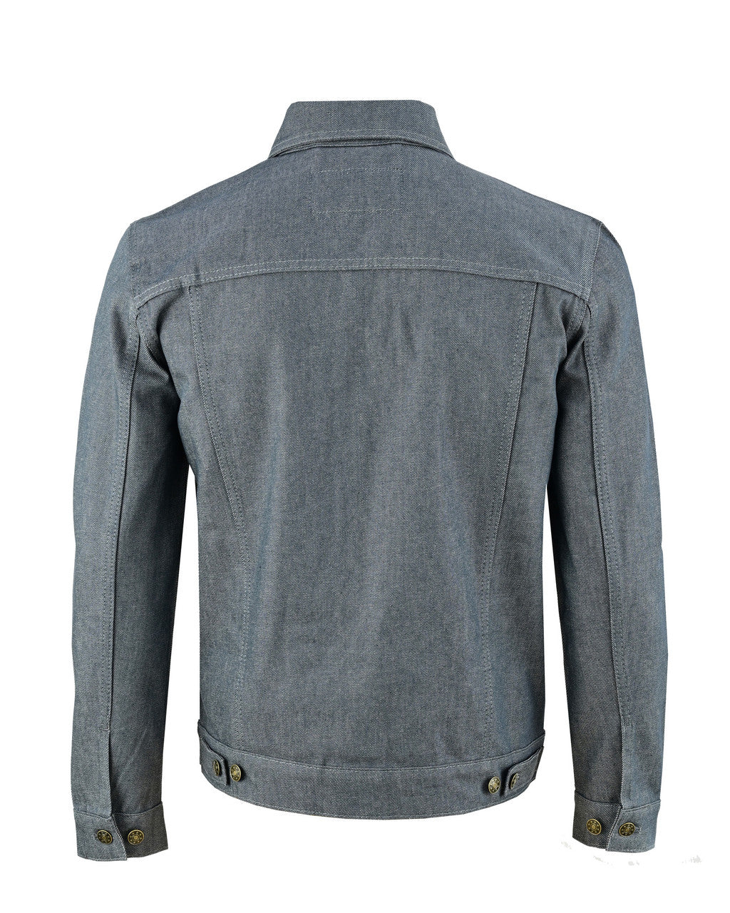 Vance Mens Grey Heavy Duty Denim Button Front Motorcycle Jacket, Jean Jacket for Men