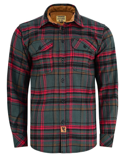 Woodlot Men's Long Sleeve Plaid Button Down Casual Flannel Shirt, 100% Cotton, Corduroy Cuffs
