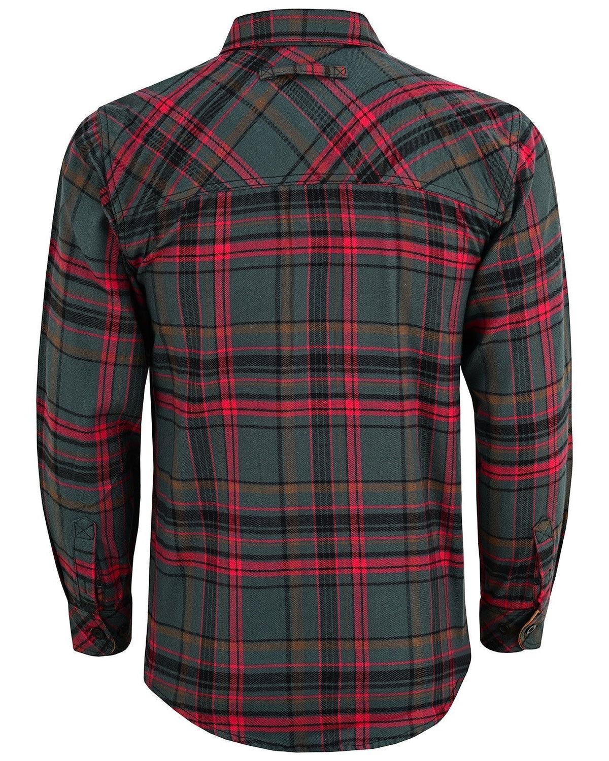 Woodlot Men's Long Sleeve Plaid Button Down Casual Flannel Shirt, 100% Cotton, Corduroy Cuffs