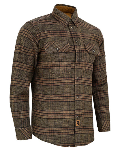 Vance Leather VB1715BRN Sequoia Men's Long Sleeve Plaid Button Down Casual Flannel Shirt, 100% Cotton, Corduroy Cuffs