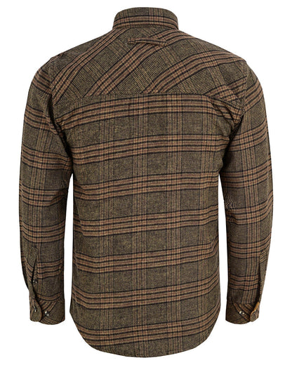 Vance Leather VB1715BRN Sequoia Men's Long Sleeve Plaid Button Down Casual Flannel Shirt, 100% Cotton, Corduroy Cuffs