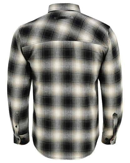 Vance Leather VB1717WGB Men's Timberwolf Long Sleeve Plaid Button Down Casual Flannel Shirt, 100% Cotton, Corduroy Cuffs