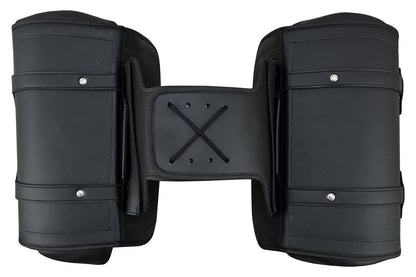 Vance Reinforced Black Plain Motorcycle Saddlebags 30L Water-Resistant Fits Honda, Yamaha, Kawasaki, Indian, and Harley-Davidson