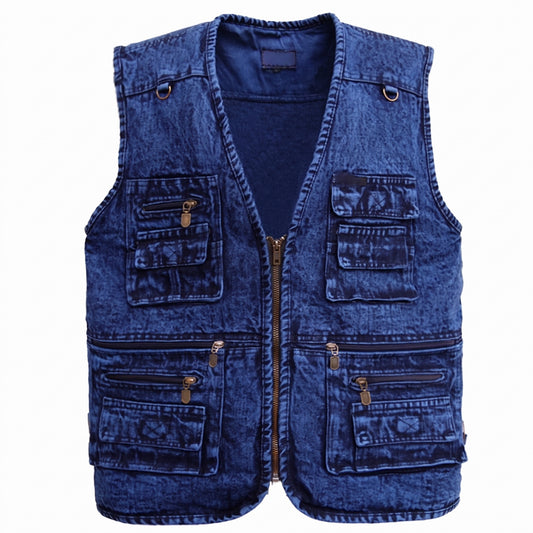 High Visibility Reflective Vest - Men's vest Outerwear Denim Waistcoat