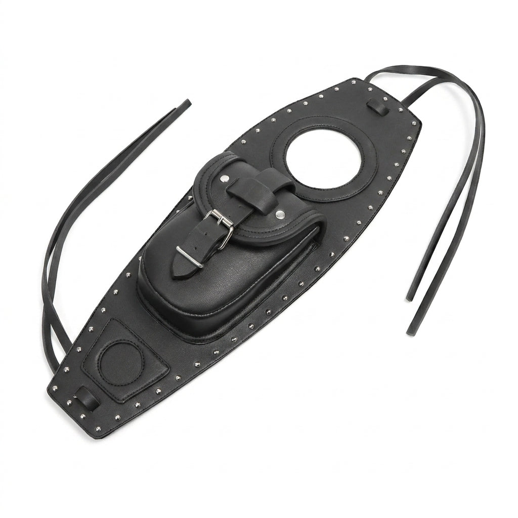Leather Motorcycle Bag - Motorcycle Fuel Tank Cover Panel Pad Bib Bag