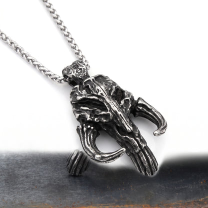Motorcycle Accessory - Vintage 316L Stainless Steel Black Mandalorian