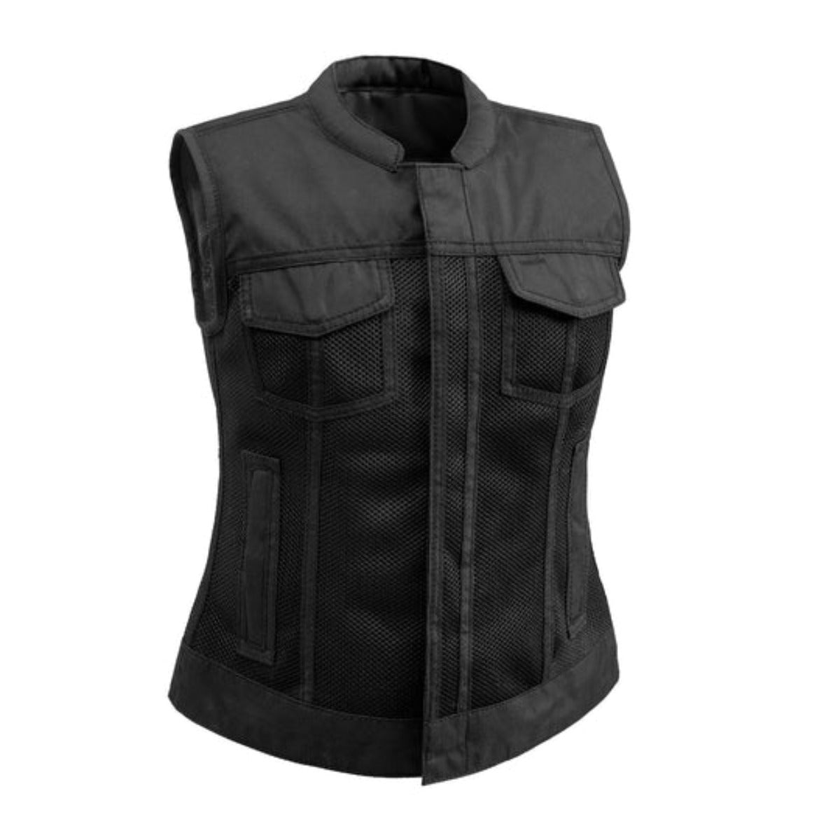 First Manufacturing Jessica - Women's Motorcycle Moto Mesh Vest, Black