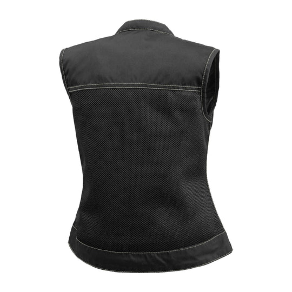 First Manufacturing Jessica - Women's Motorcycle Moto Mesh Vest, Black/Gray