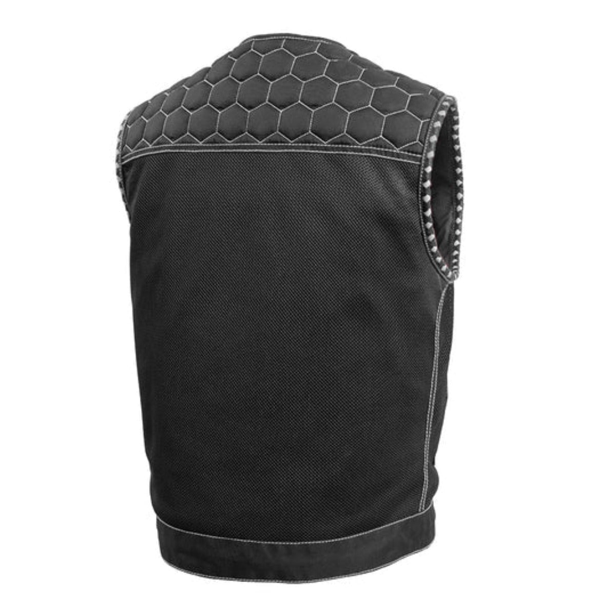 First Manufacturing Hornet - Men's Club Style Moto Mesh Vest, Black/White