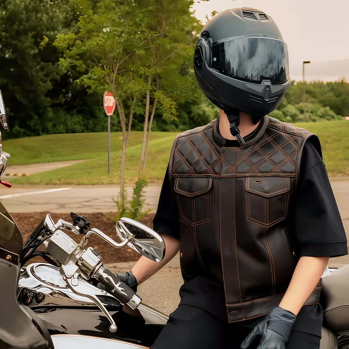 Upside Men's Club Style Leather Vest