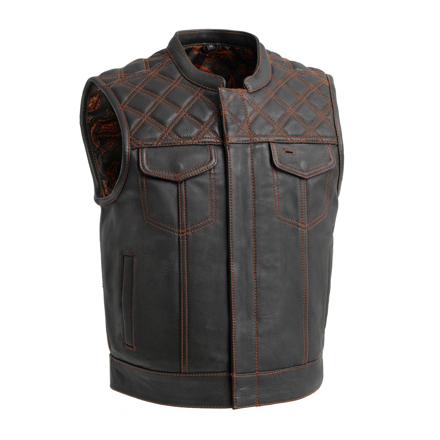 Upside Men's Club Style Leather Vest Men's Leather Vest Vests Red S
