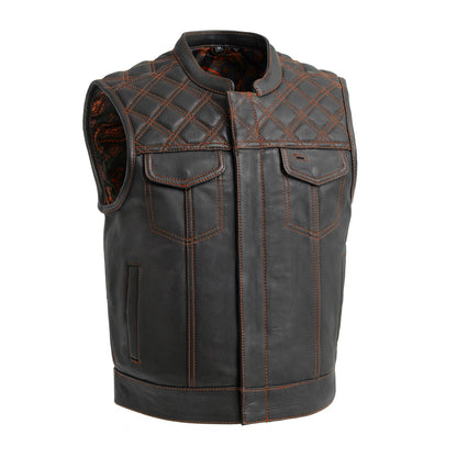 Upside Men's Club Style Leather Vest Men's Leather Vest Vests Red S