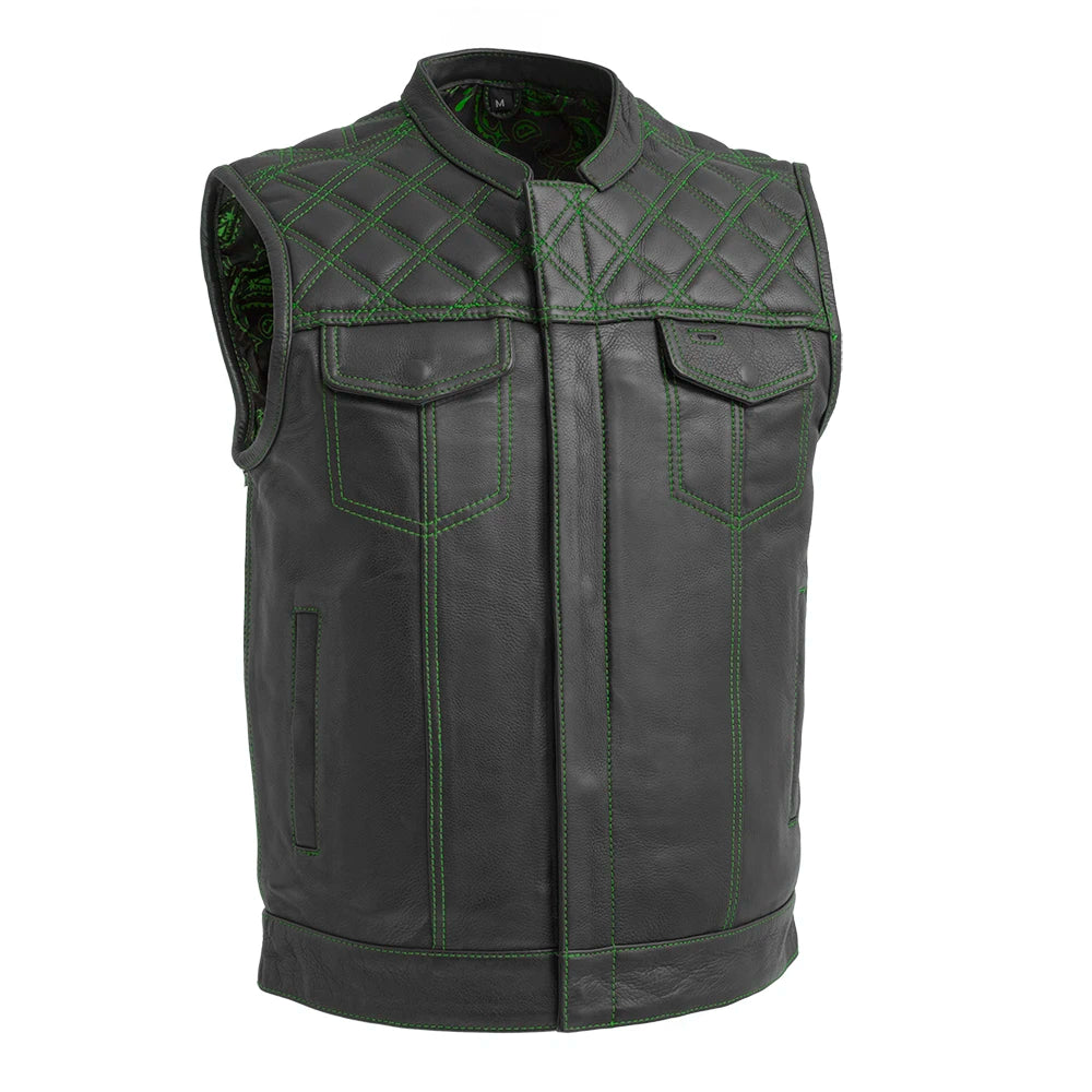 Downside Men's Motorcycle Leather Vest Men's Leather Vest Vests