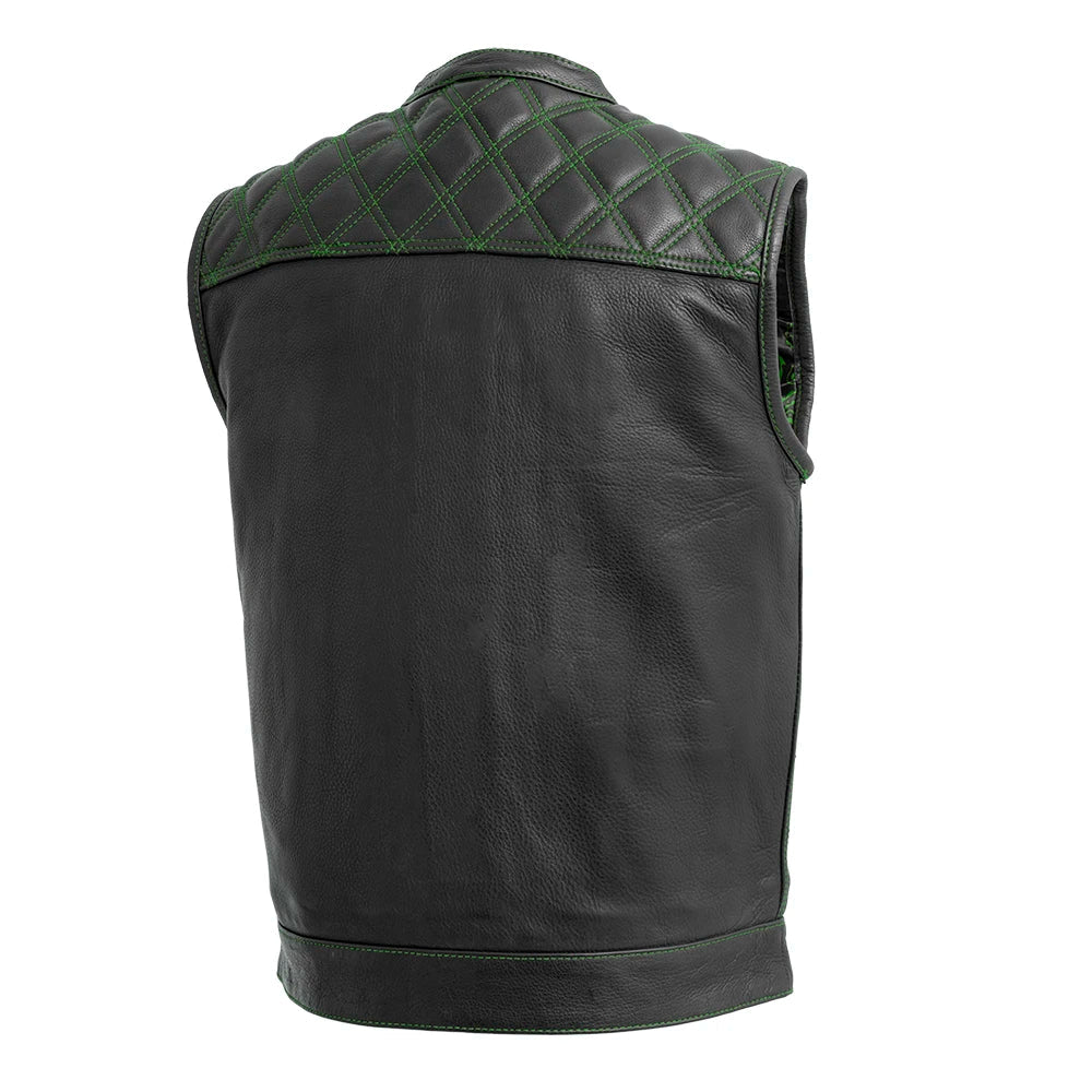 Downside Men's Motorcycle Leather Vest Men's Leather Vest Vests