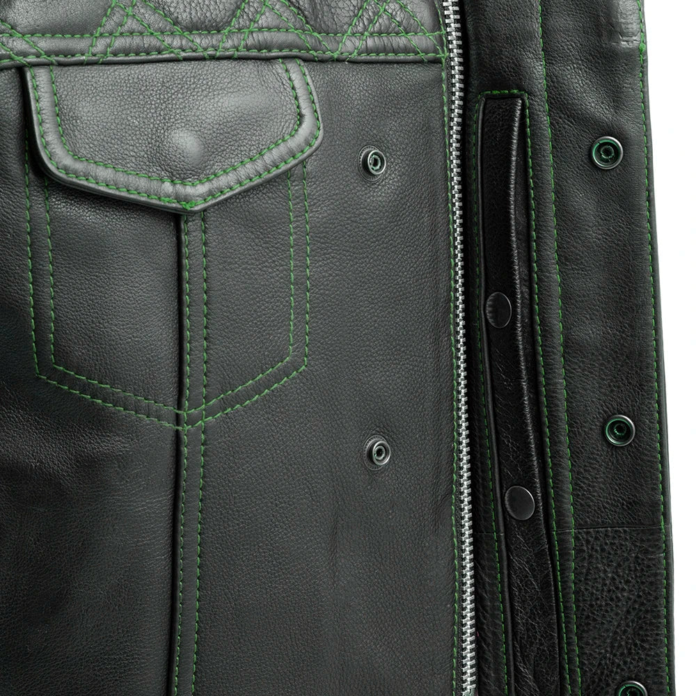 Downside Men's Motorcycle Leather Vest Men's Leather Vest Vests