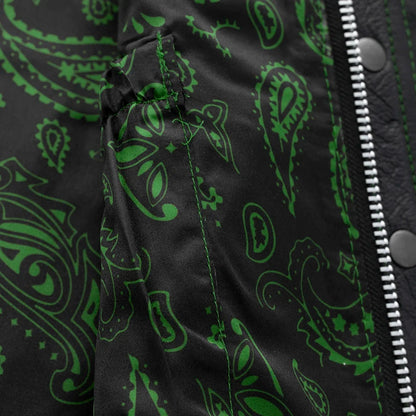 Downside Men's Motorcycle Leather Vest Orange and Green Men's Leather Vest Vests