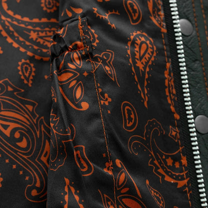 Downside Men's Motorcycle Leather Vest Orange and Green Men's Leather Vest Vests