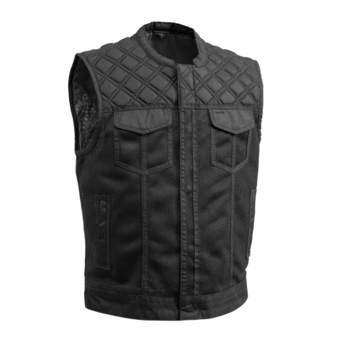 First Manufacturing Downside - Men's Motorcycle Moto Mesh Vest, Black