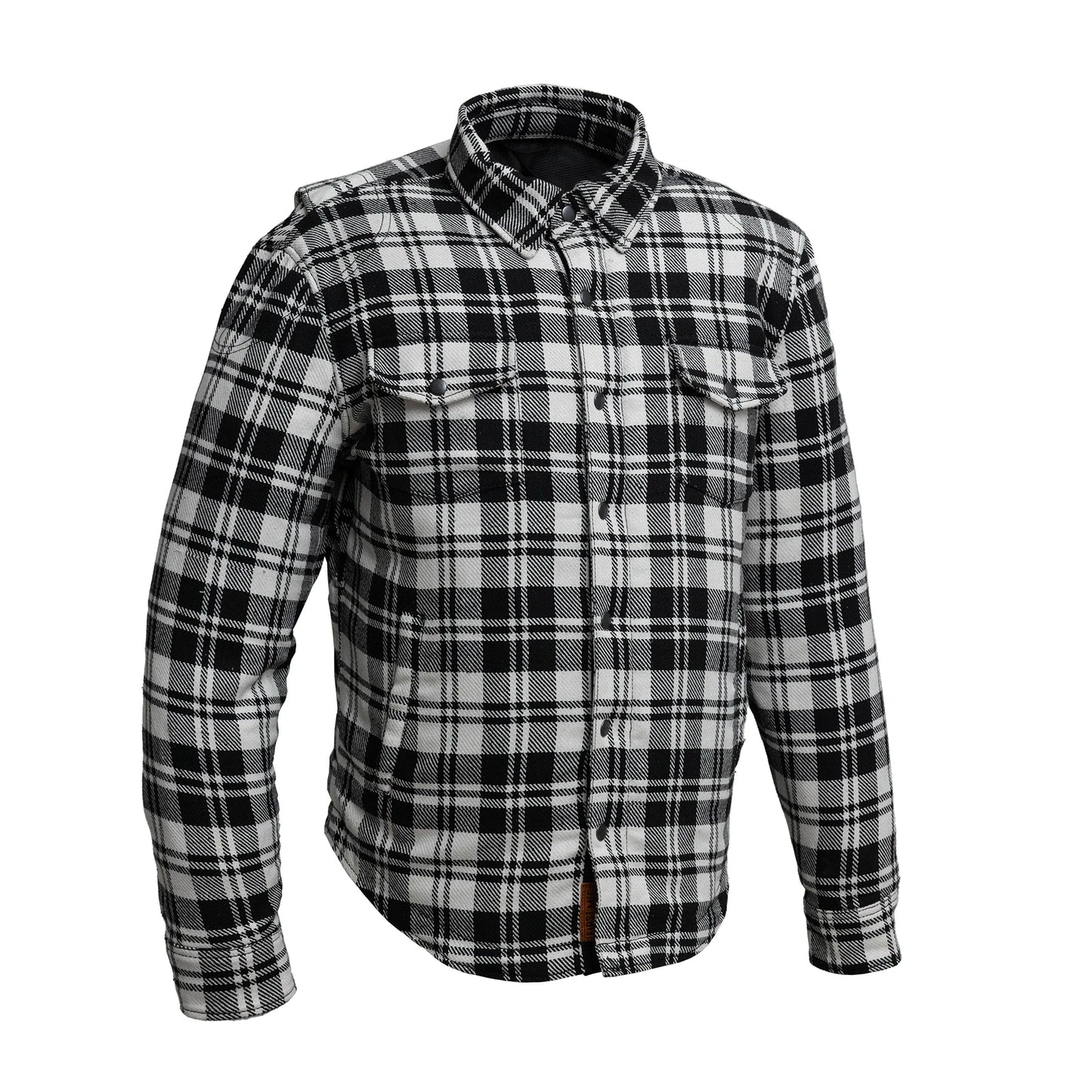 Canvas Moto Flannel Men's Shirt First Manufacturing Company Black White S