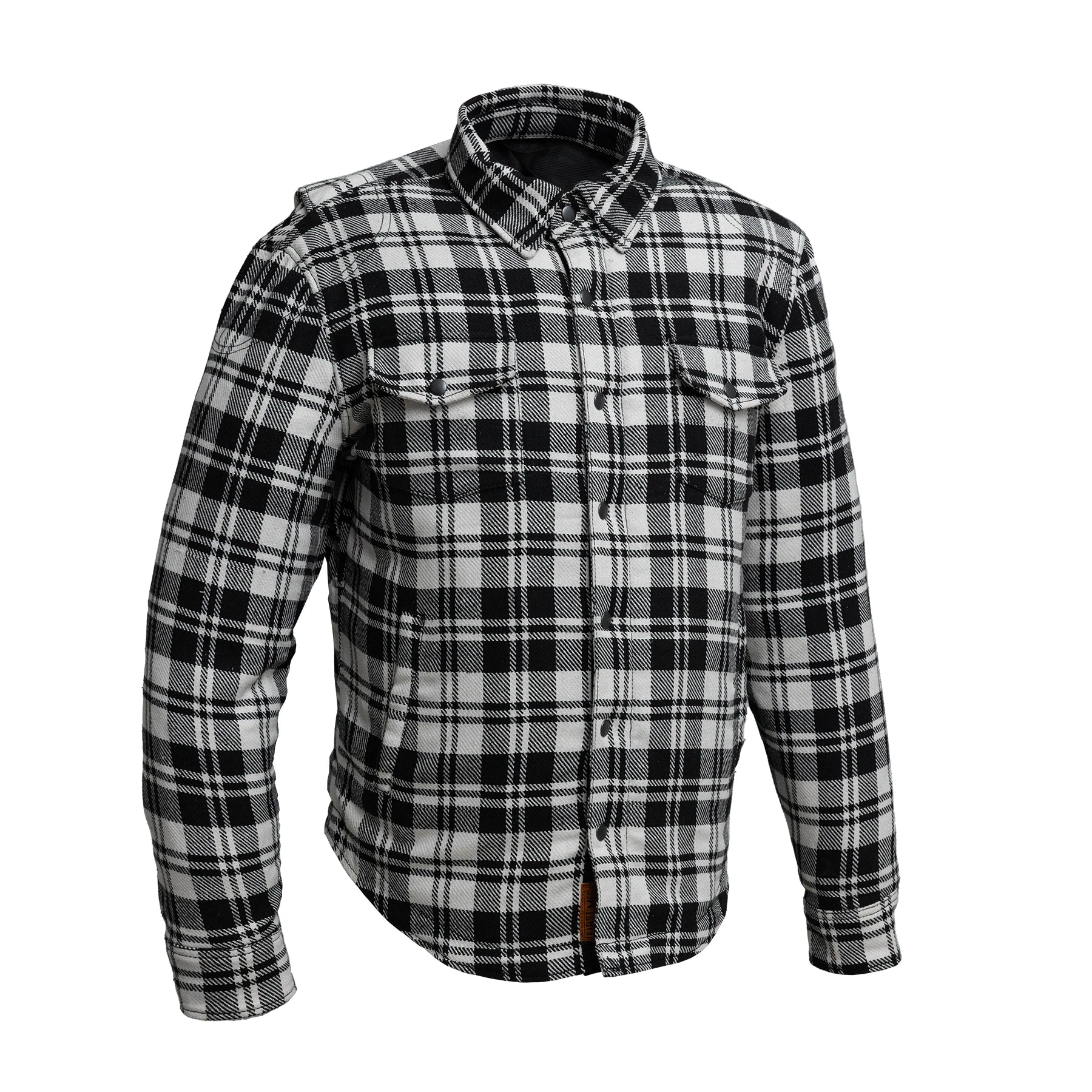 Canvas Moto Flannel Men's Shirt First Manufacturing Company Black White S