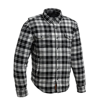 Canvas Moto Flannel Men's Shirt First Manufacturing Company Black White S