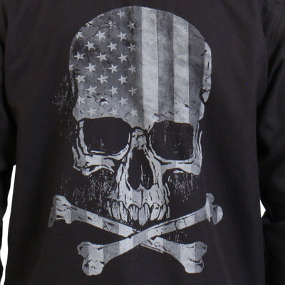Hot Leathers Men's Flag Skull Long Sleeve Flannel