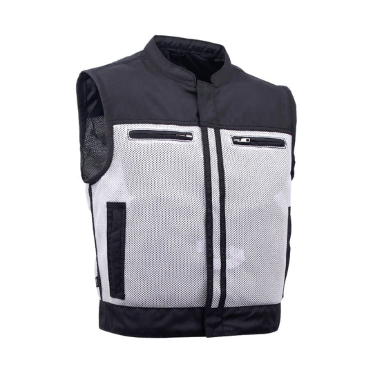 First Manufacturing Lowrider Two Tone - Men's Motorcycle Moto Mesh Vest, White