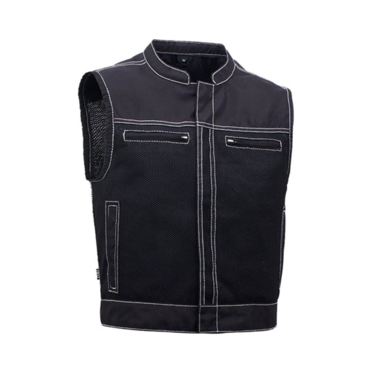 First Manufacturing Lowrider - Men's Motorcycle Moto Mesh Vest, Black/White