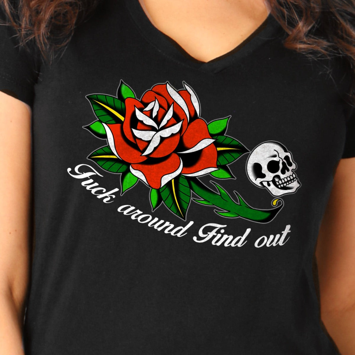 Hot Leathers Ladies Fvck Around Find Out Skull Shirt