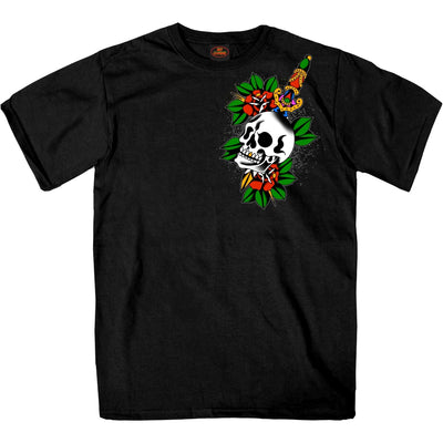 Hot Leathers Men's Dagger Skull Tattoo T-Shirt