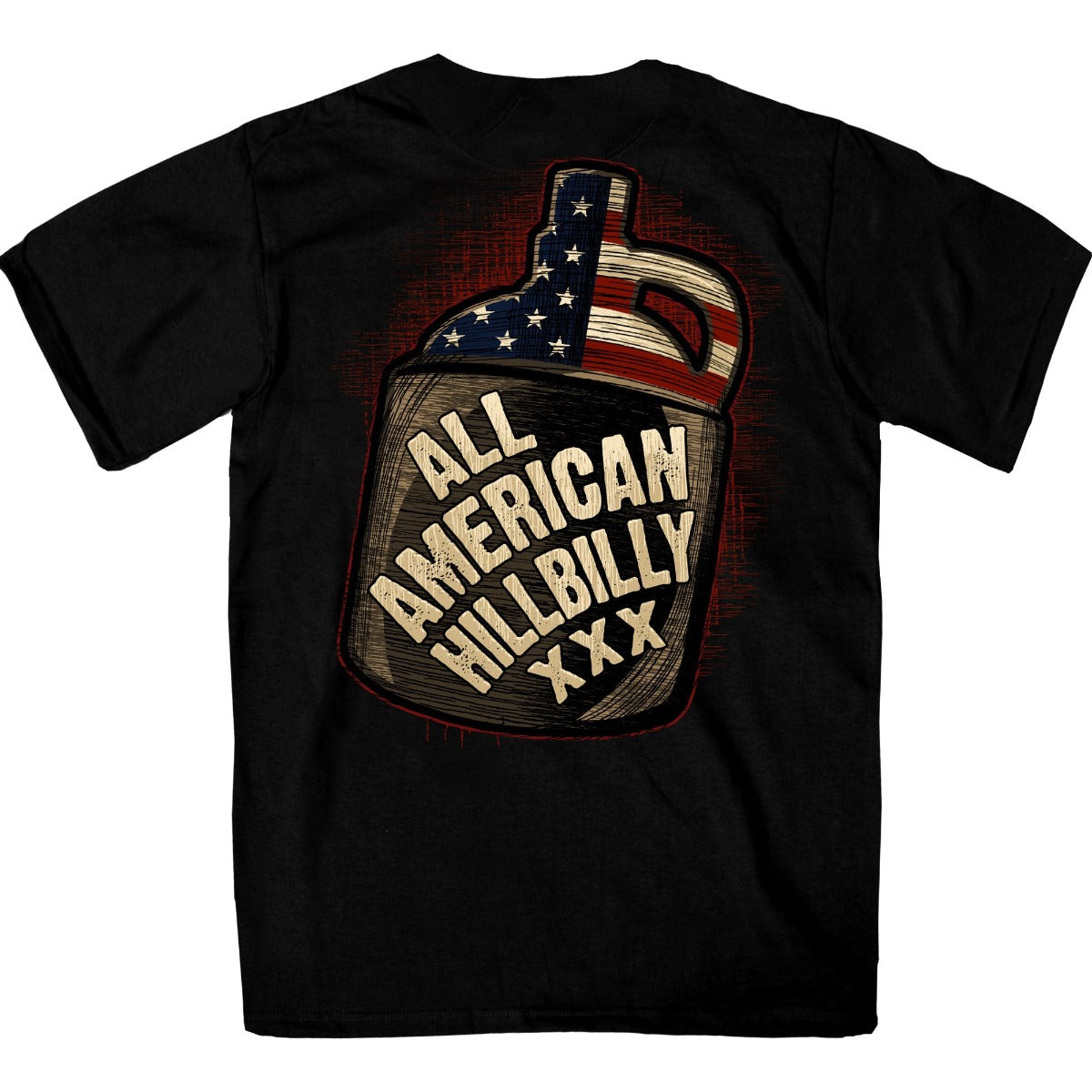 Hot Leathers Men's All American Hillbilly Double Sided T-Shirt