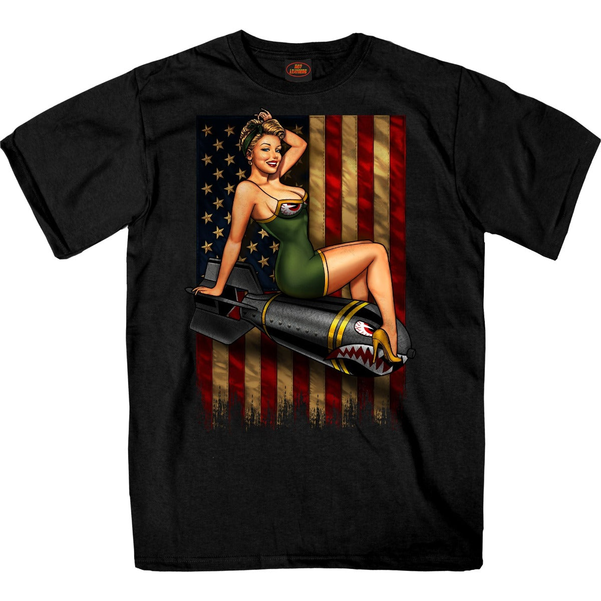 Hot Leathers Men's Patriotic Pin-up T-Shirt